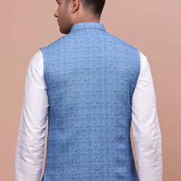 SHOWOFF Woven-Design Slim-Fit Nehru Jacket image 5