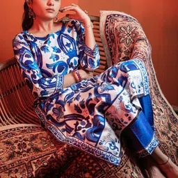 HEEPOSH Women Printed Regular Kurta with Trousers image 5