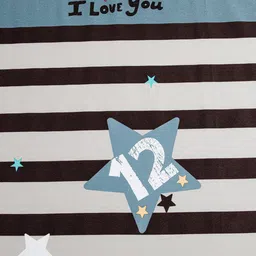 JC HOME Blue & Grey Striped 200 TC Queen Bedsheet with 2 Pillow Covers image 2