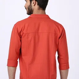 VOXATI Men Orange Denim Jacket image 2