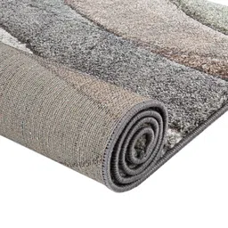 Sapana Carpet-Mats White and Green Abstract Anti Skid Regular Carpets image 3