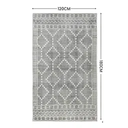 Sapana Carpet-Mats Grey Geometric Anti-Skid Polyester Carpet image 5