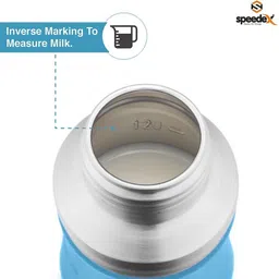speedex Stainless Steel Baby Feeding Bottle with Internal ML Marking, Silicon Stopper & Silicon Grip (150 ml) (1 Extra Nipple Free) - 150 image 4