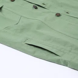 VOXATI Men Green Denim Jacket image 2