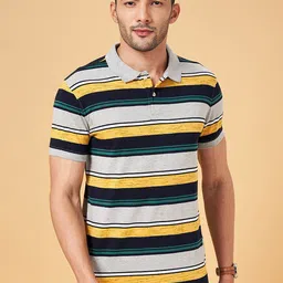 BYFORD by Pantaloons Striped Polo Collar Slim Fit T-shirt-picture-43