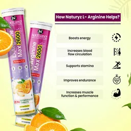 Naturyz L-Arginine Max 2600 Flavour Orange,  20 tablet(s)  image 1