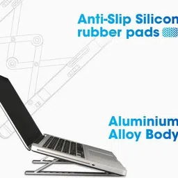 Arpitech Foldable Aluminum Laptop Stand LS-01 Laptop Stand for Lightweight & Adjustable Stand for Office, Home & Travel Aluminium Floor and Desk Stand Laptop Stand with Adjustable Height Compatible with Universal Laptops image 5