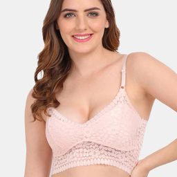 Amour Secret Peach-Coloured Floral Bralette Bra-picture-47