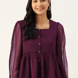 Slenor Puff Sleeve Georgette Top-picture-38