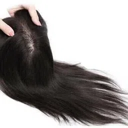 tress Slip Based 2 ClipTopper Extension/CrownClosure Brown Hair Extension image 3