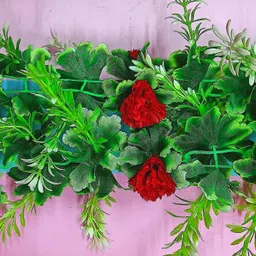 kingstyle impex Artificial Flowers Home Decoration Vine & Creepers Plant Wall Hanging Chain E324 Multicolor Rose Artificial Flower image 2