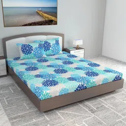 divine casa Cotton King Flat 144 TC Floral Bedsheet-picture-10