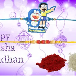 rahithya Kids Rakhi_2pc_Dmon Plastic (PVC) Rakhi, Chawal Roli Pack Set image 4