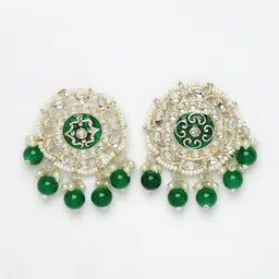 Sukkhi Gold-Plated Stone-Studded & Beaded Meenakari Jewellery Set image 5