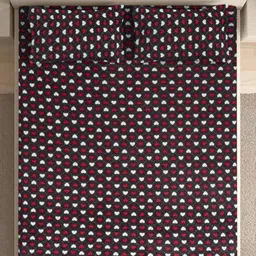 FABINALIV Black Conversational Printed Woollen 300 TC King Bedsheet Set-2.50 m x 2.25 m image 2