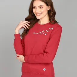 allen solly Women Full Sleeve Embroidered Sweatshirt image 3