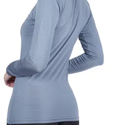 ninq Women Solid Round Neck Polyester Grey T-Shirt image 5