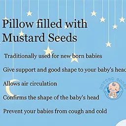 kotton candy Mustard Seeds (Rai) Pillow Velvet, Baby Head Shaping Takiya Soft Pillow Mustard Seeds Solid Baby Pillow Pack of 1 image 5