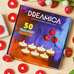cw Dreamica Pack Of 50 , Long-Burning Red Tealight Candles Candle-picture-24