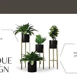 giftglobal metal Plant Stand for Indoor Living Planter Pots (Set of 3 Flower Pots, Black) Plant Container Set image 4