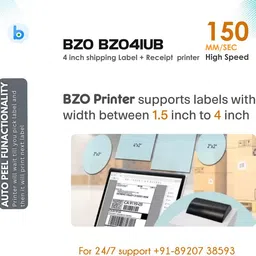 Bzo App BZO 4IUB 4Inch Thermal Shipping Barcode Label+Receipt Printer with USB+Bluetooth Thermal Receipt Printer image 5