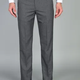 park avenue Men Regular Fit Grey Polyester Trousers-picture-22