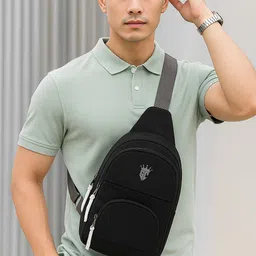 dezire crafts Black Men & Women Sling Bag Durable Unisex Sling Bag – Compact Crossbody Bag for Everyday Use image 2