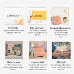 the prink 365 Days Calendar, Motivational Quotes Calendar Perpetual Table Calendar image 4