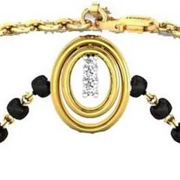 avsar Avsar Real Gold Handmade MANGALSUTRA81YB Yellow Gold 14kt Cubic Zirconia Charm Bracelet image 2