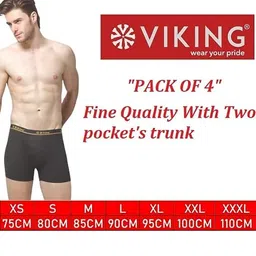 viking Men's Cotton Trunks, Pack of 4 (Multicolor & Assorted) image 3