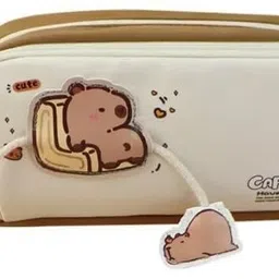 ar jouiet mansion Capibara Stylish Multi Layer Detachable Cute Aesthetic Pencil Pouch For Kids, Stationery Organizer for School Office Art Canvas Pencil Box-picture-24