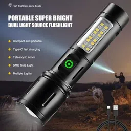 Long Range Led 2 in 1 Torch Light With Aluminium Alloy Metal Body Torch Torch-image-30