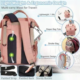 niloni Diaper Bag Backpack Multi Pocket Storage Bag image 4