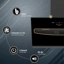 kutchina Flashy 90 Auto Clean Wall Mounted Black 1250 CMH Chimney image 4