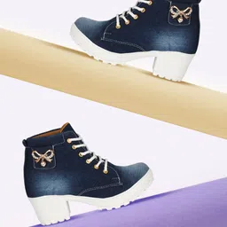 krafter girls shoes stylish fashion party wear heel Boots For Women-picture-14