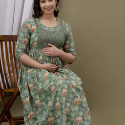 cotton mulmul store Women Gown Multicolor Midi/Calf Length Dress-picture-14