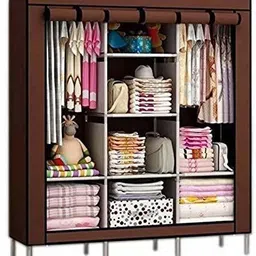 vipash Portable Foldable Closet for Clothes Almira, 2 Hanging Space, 8 Shelves Carbon Steel Collapsible Wardrobe-picture-11