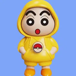 Funny Shinchan Toy Desk Gift Cute Cartoon Yellow Hoodie Expression Change Figure-image-5