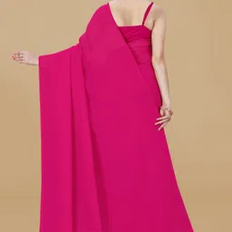 kashvi sarees Solid/Plain, Dyed Daily Wear Georgette Saree image 3