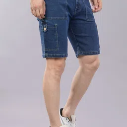 nivasu Solid Men Blue Denim Shorts-picture-23