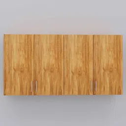 specialitypanels 4 Doors Modular Wall Mounted Kitchen Cabinet with Adjustable Shelf in Plateau Apple Finish image 4