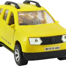 shinsei Pull Back Renault Duster Car | Opening Doors | Miniature Scaled Models || Dinky Cars |-Yellow Colour-picture-24