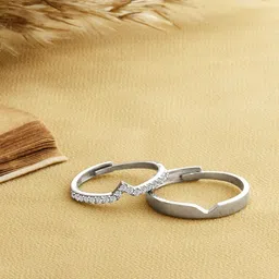925 Silver Cupid Arrow Couple Bands|Lifetime Plating|6 Month Warranty Sterling Silver Turquoise Rhodium Plated Ring Set-image-80