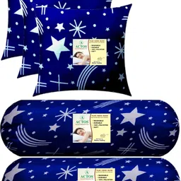 actos 3 Cushion And 2 Bolster Microfibre Nature Bolster Pack of 5-picture-29