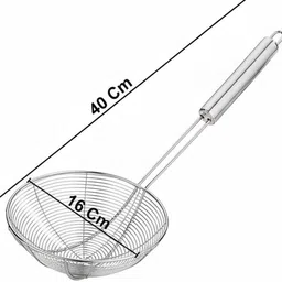 tachi 16inch Stainless Steel Puri Strainer Jhara | deep fry jhara Deep Frying Basket image 5