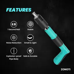 gdstoree Manual Steel Nail Gun Tool 12 pcs Nails, Nail Wall Tool for Cement Concrete Wall Heavy Duty Fast Hitting Rivet Gun image 2