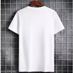 trendync Men Printed Round Neck Polyester White T-Shirt image 2