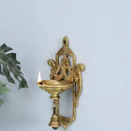rhapsodically made Wall mounted Gold Brass Diya-picture-42