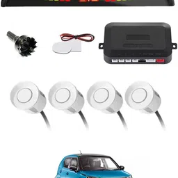 zplus Universal 4 White Reverse Parking Sensor With LED Display For Cars-147 Safety of Passengers/Car One Alarm Kit-1091 Parking Sensor image 1