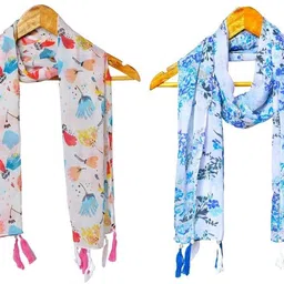 stolevilla Printed Chiffon Women Multicolor Scarf, Stole, Fancy Scarf-picture-23